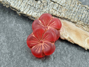 Hawaiian Flower Beads - Hibiscus Beads - Picasso Beads - Czech Glass Beads - Flower Beads - Czech Flowers - 21mm - (171)
