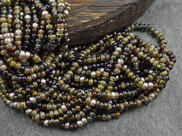 Picasso Beads - Seed Beads - Czech Glass Beads - Size 6 Seed Beads - 6/0 - 20" Strand - (A680)