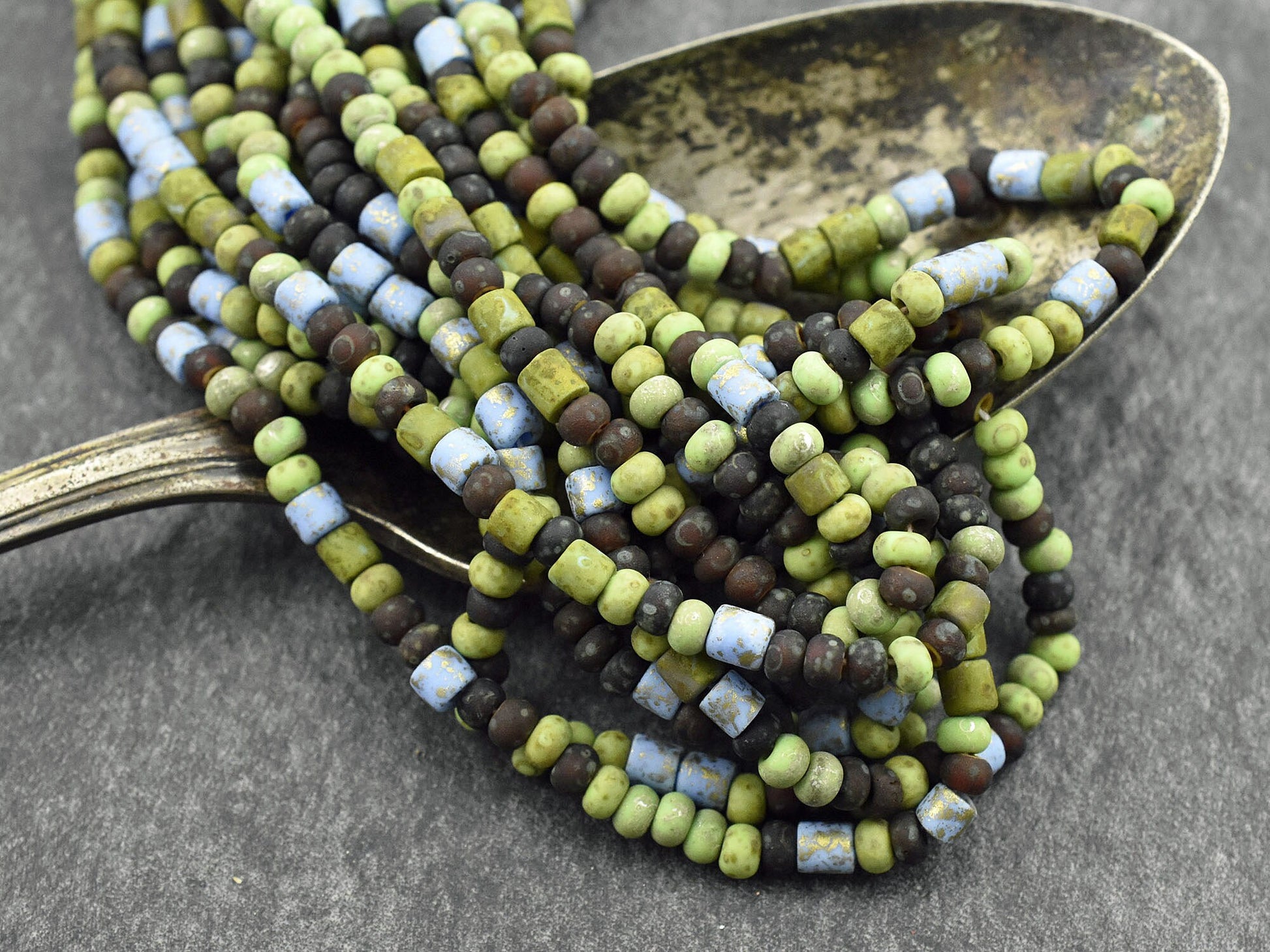 Picasso Beads - Seed Beads - Czech Glass Beads - Size 6 Seed Beads - 6/0 - 21" Strand - (2828)