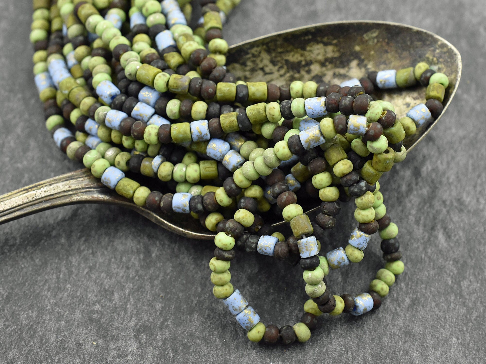 Picasso Beads - Seed Beads - Czech Glass Beads - Size 6 Seed Beads - 6/0 - 21" Strand - (2828)