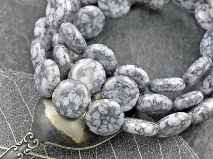 Czech Glass Beads - Picasso Beads - Coin Beads - Focal Beads - Pink Beads - 10pcs - 15mm - (B607)