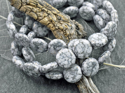 Czech Glass Beads - Picasso Beads - Coin Beads - Focal Beads - Pink Beads - 10pcs - 15mm - (B607)