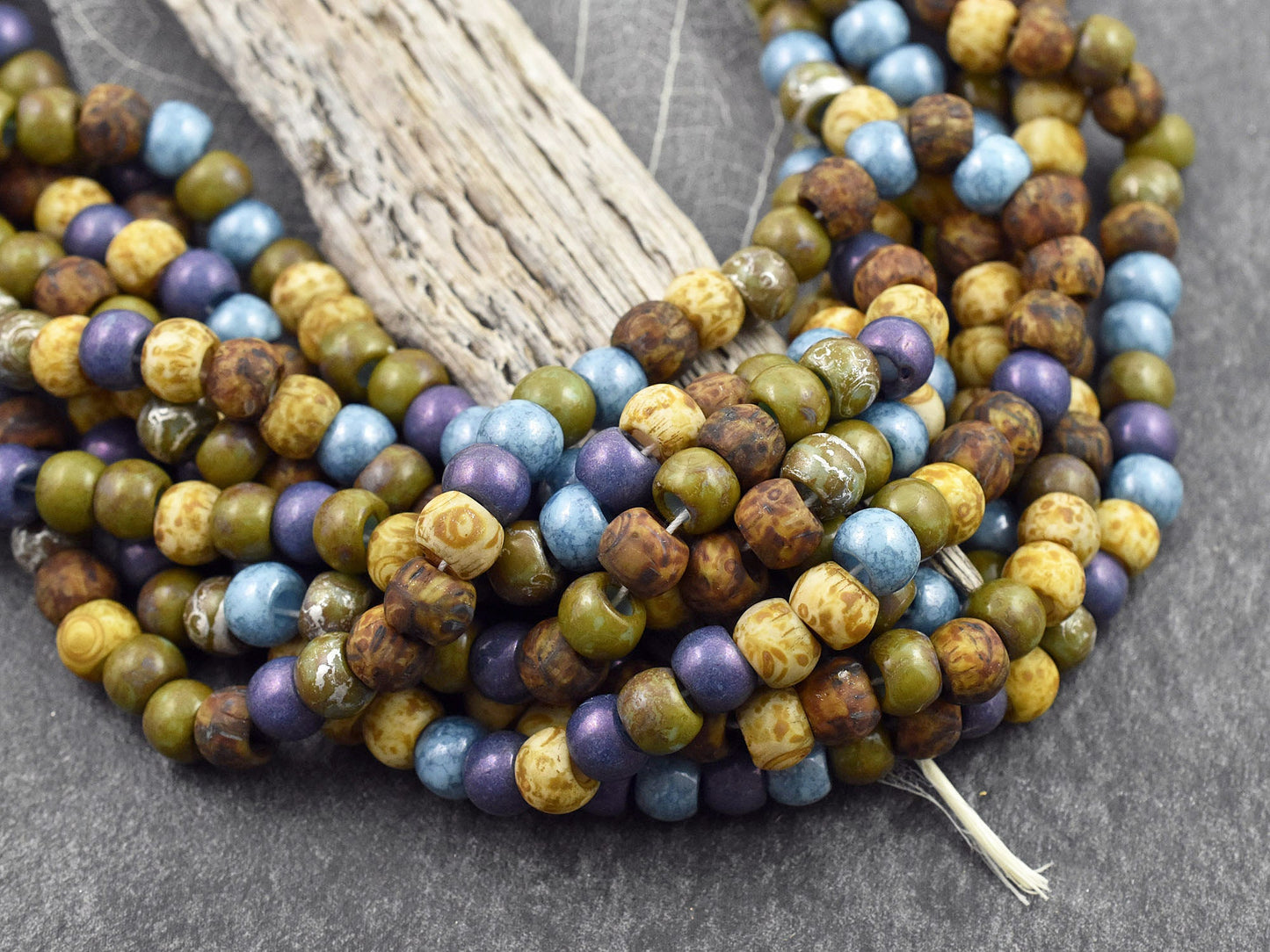 Picasso Beads - Large Seed Beads - 32/0 - Czech Glass Beads - Large Hole Beads - 7x5mm - 25pcs - (B524)