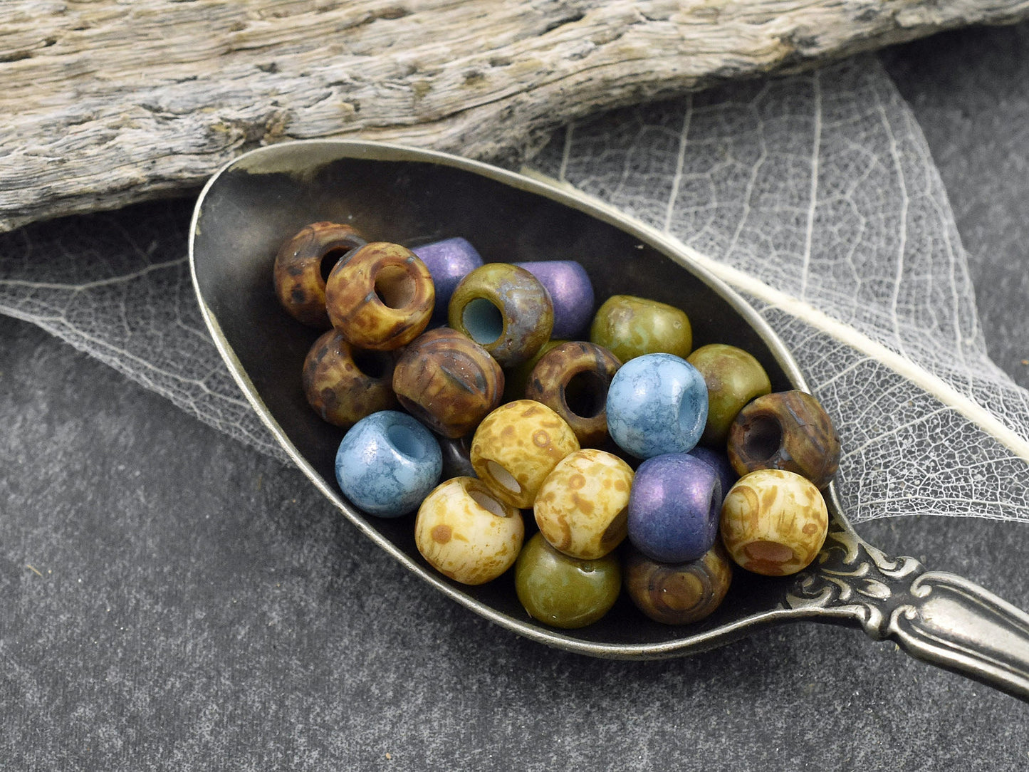 Picasso Beads - Large Seed Beads - 32/0 - Czech Glass Beads - Large Hole Beads - 7x5mm - 25pcs - (B524)