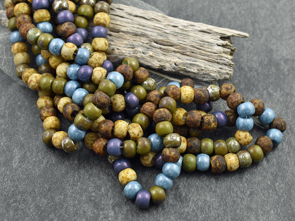 Picasso Beads - Large Seed Beads - 32/0 - Czech Glass Beads - Large Hole Beads - 7x5mm - 25pcs - (B524)