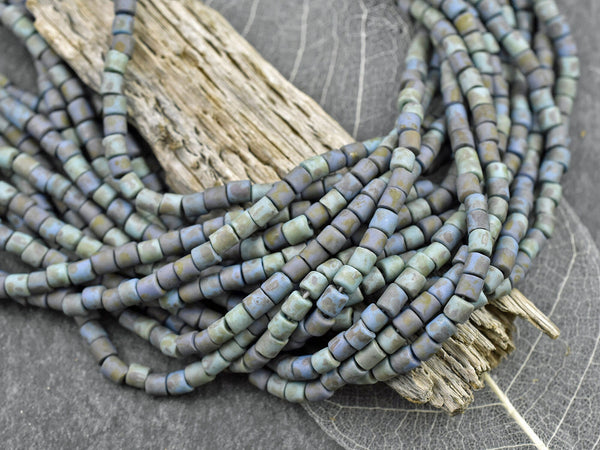 Bugle Beads - Aged Picasso Beads - Picasso Beads - Czech Glass Beads - Seed Beads - 4mm - 19" Strand - (A347)