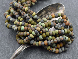Aged Sead Beads - Picasso Beads - Large Seed Beads - 2/0 - Czech Glass Beads - 6mm Beads - Large Hole Beads - 18