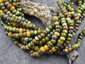 Aged Seed Beads - Picasso Beads - Large Seed Beads - 2/0 - Czech Glass Beads - 6mm Beads - Large Hole Beads - 18