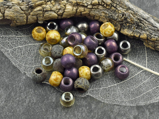 Picasso Beads - Large Seed Beads - 32/0 - Czech Glass Beads - Large Hole Beads - 8x6mm - 25pcs - (A495)