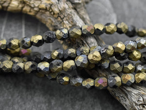Czech Glass Beads - Round Beads - 6mm Beads - Fire Polish Beads - Etched Beads - 6mm - 25pcs - (4036)