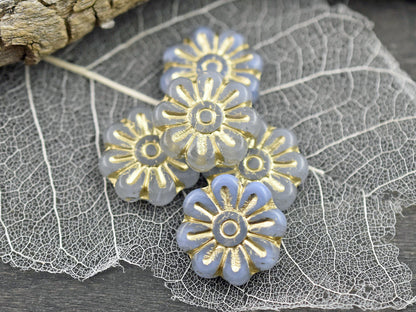 Czech Glass Beads - Flower Beads - Czech Glass Flowers - New Czech Beads - 18mm Flower - 6pcs - (5460)