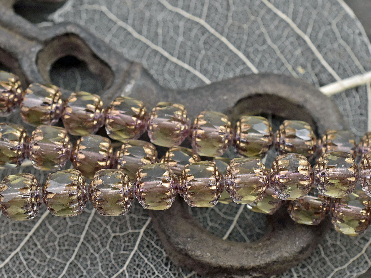 Cathedral Beads - Czech Glass Beads - Picasso Beads - New Czech Beads - Fire Polish Beads - 15pcs - 8mm - (2762)