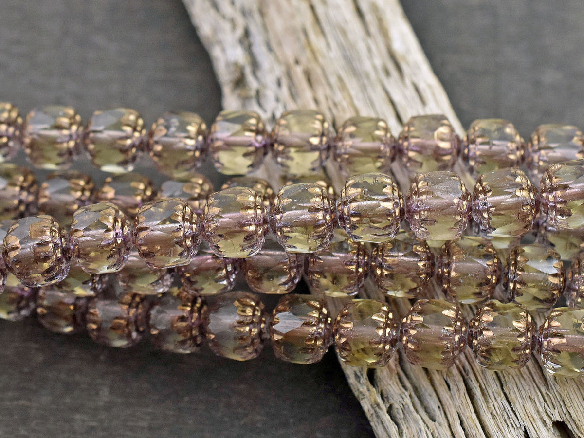 Cathedral Beads - Czech Glass Beads - Picasso Beads - New Czech Beads - Fire Polish Beads - 15pcs - 8mm - (2762)