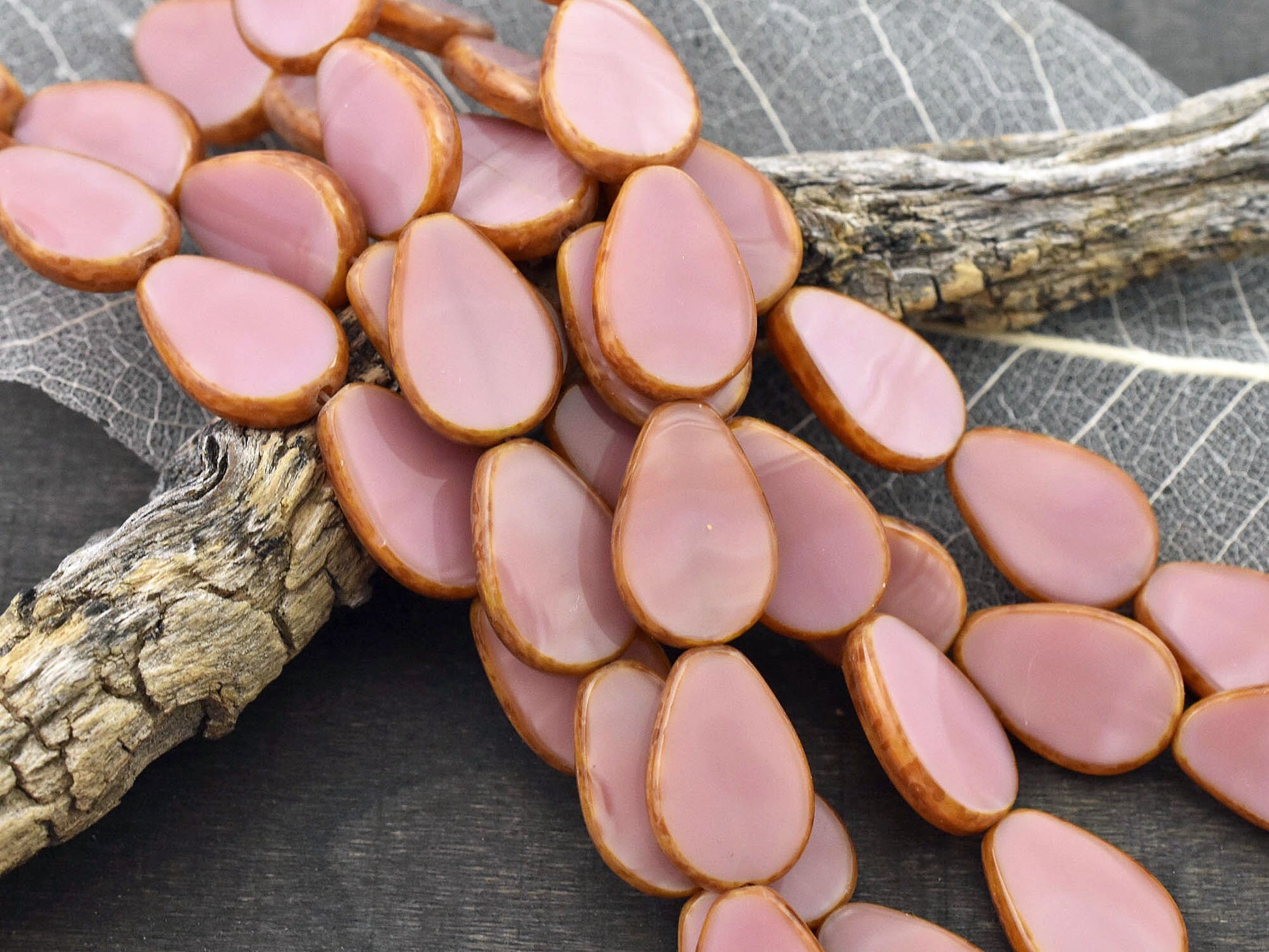 Picasso Beads - Czech Glass Beads - Teardrop Beads - Tear Drop Beads - 8pcs - 12x18mm - (3037)