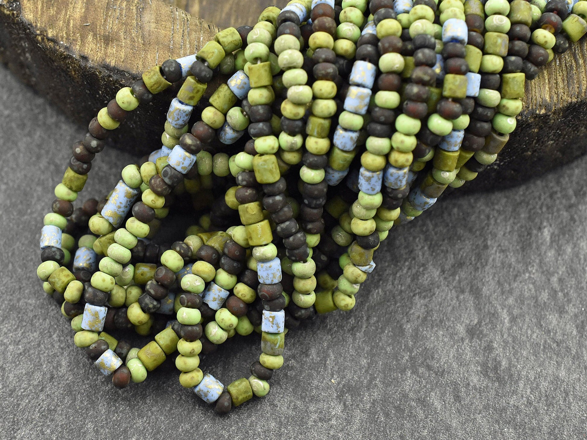 Picasso Beads - Seed Beads - Czech Glass Beads - Size 6 Seed Beads - 6/0 - 21" Strand - (2828)