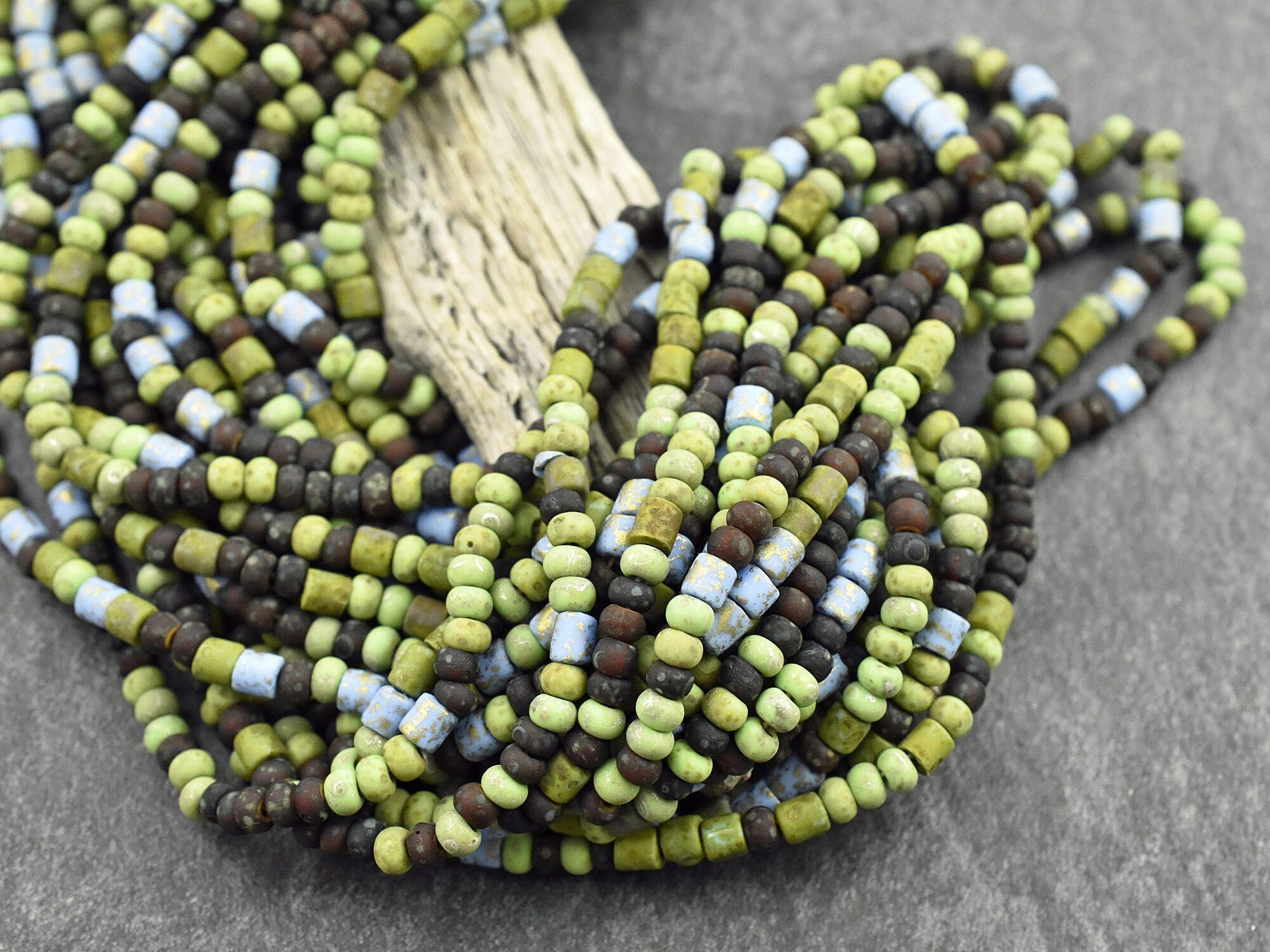 Picasso Beads - Seed Beads - Czech Glass Beads - Size 6 Seed Beads - 6/0 - 21" Strand - (2828)