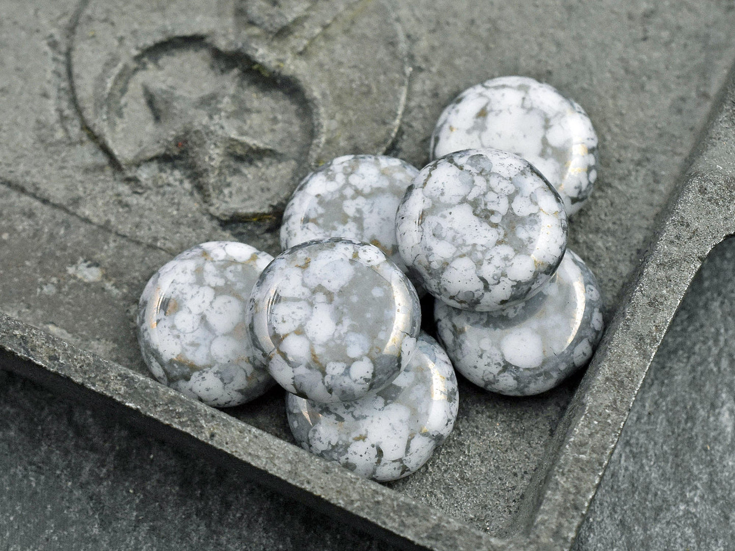 Czech Glass Beads - Picasso Beads - Coin Beads - Focal Beads - Pink Beads - 10pcs - 15mm - (B607)