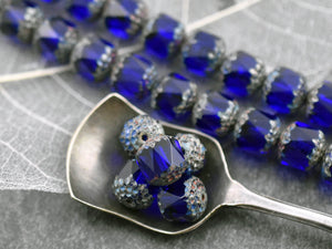 Picasso Beads - Czech Glass Beads - Cathedral Beads - Fire Polish Beads - 10mm - 12pcs - (1764)