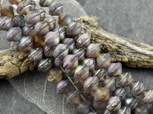 Czech Glass Beads - Saturn Beads - Picasso Beads - Saucer Beads - 15pcs - 8x10mm - (3394)
