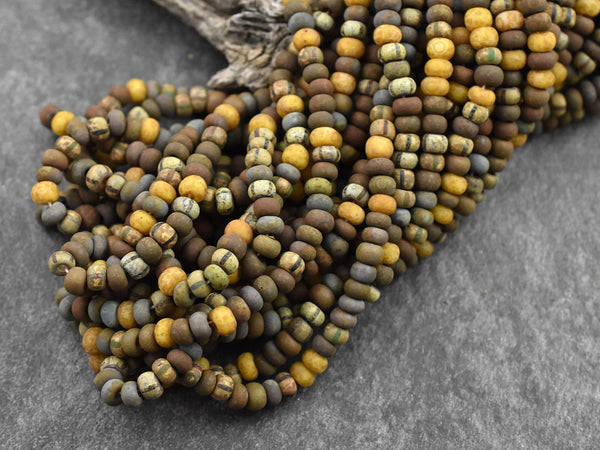 Picasso Beads - Czech Glass Beads - Seed Beads - Size 4 Seed Beads - 4/0 - 21" Strand - (3217)