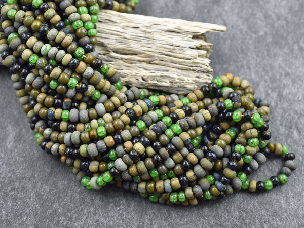 Picasso Seed Beads - Czech Glass Beads - Seed Beads - Size 6 Seed Beads - 6/0 - 21" Strand - (B153)