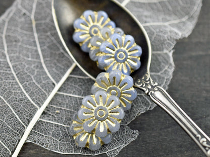 Czech Glass Beads - Flower Beads - Czech Glass Flowers - New Czech Beads - 18mm Flower - 6pcs - (5460)