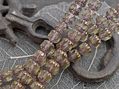 Cathedral Beads - Czech Glass Beads - Picasso Beads - New Czech Beads - Fire Polish Beads - 15pcs - 8mm - (2762)