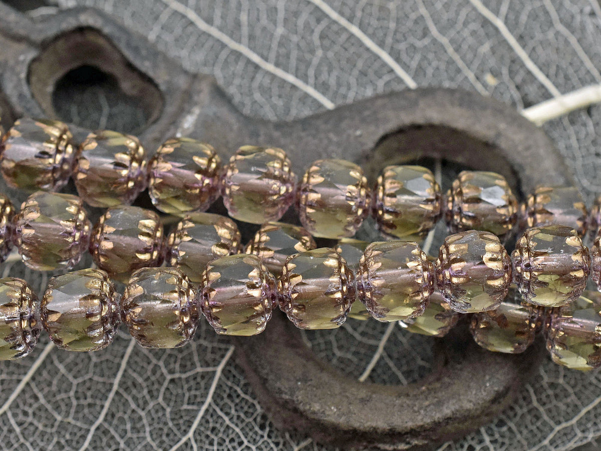 Cathedral Beads - Czech Glass Beads - Picasso Beads - New Czech Beads - Fire Polish Beads - 15pcs - 8mm - (2762)