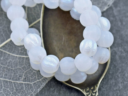 Czech Glass Beads - Large Hole Beads - Melon Beads - Round Beads - 6mm or 8mm