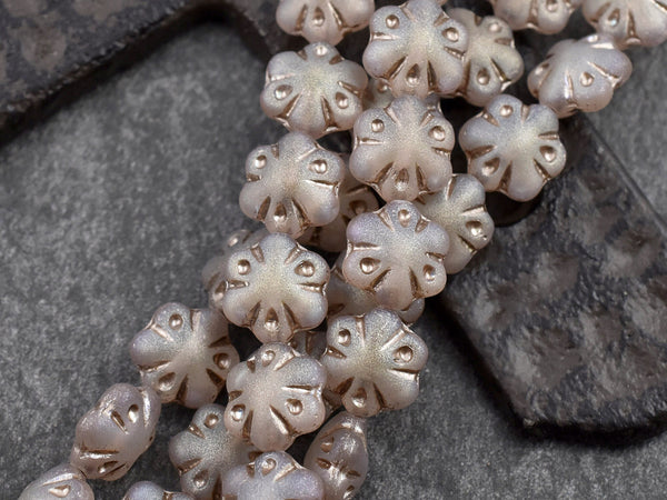 Flower Beads - Czech Glass Beads - Picasso Beads - Floral Beads - 11mm - 10pcs - (5799)