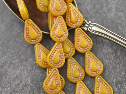 Czech Glass Beads - Teardrop Beads - Tear Drop Beads - 10pcs - 14x10mm - (4089)