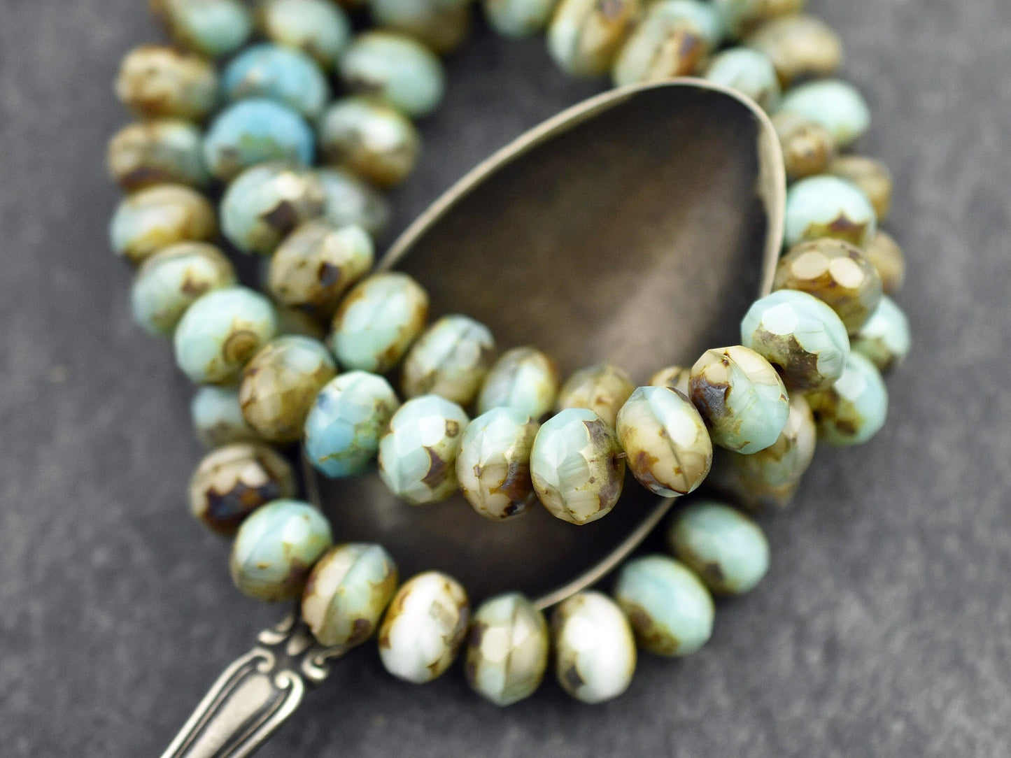 Picasso Beads - Rondelle Beads - Czech Glass Beads - Fire Polished Beads - Donut Beads - 6x8mm - 25pcs - (B719)