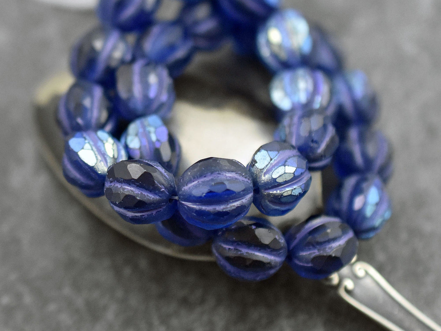 Czech Glass Beads - Picasso Beads - Faceted Melon - Melon Beads - Round Beads - 10mm - 12pcs (1035)