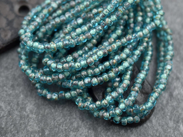 Picasso Beads - Trica Beads - Seed Beads - Czech Glass Beads - 4x3mm - Size 6 Seed Bead - 50pcs - (2730)