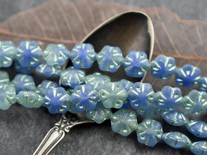 Czech Glass Beads - Flower Beads - Picasso Beads - Floral Beads - 11mm - 10pcs - (5654)