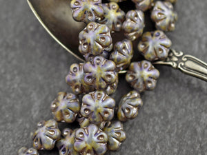 Picasso Beads - Flower Beads - Czech Glass Beads - Floral Beads - 11mm - 10pcs - (5890)