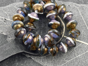 Picasso Beads - Czech Glass Beads - Saturn Beads - Saucer Beads - 10x8mm - 15pcs - (1064)