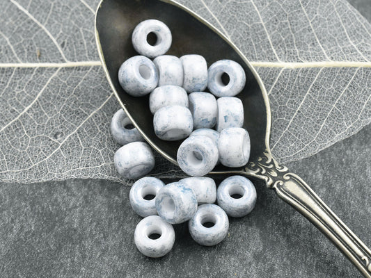 Picasso Beads - Czech Glass Beads - Large Hole Beads - Crow Beads - Rondelle Beads - Spacer Beads - 9mm - 25pcs (839)