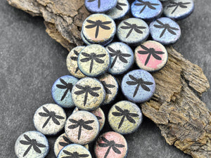  12 pcs17mm Dragonfly Coin Beads Mix - European Charm