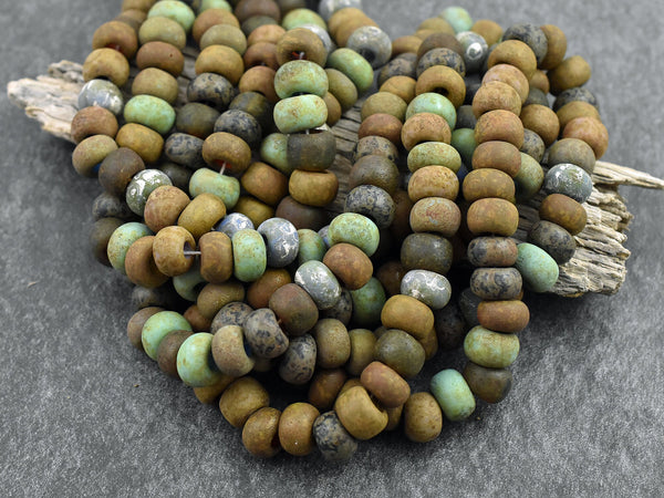 Aged Picasso Beads - Large Seed Beads - 34/0 - Picasso Beads - Large Hole Beads - 8x6mm - Choose Your Qty