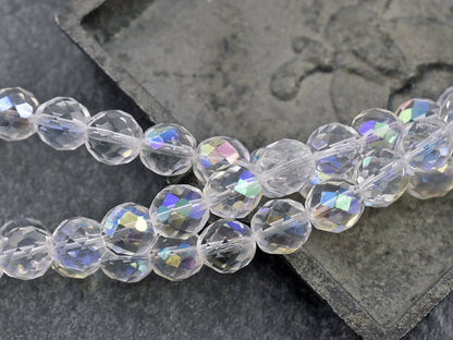 Picasso Beads - Czech Glass Beads - Fire Polished Glass Beads - Round Beads - 10mm Beads - 20pcs (6174)