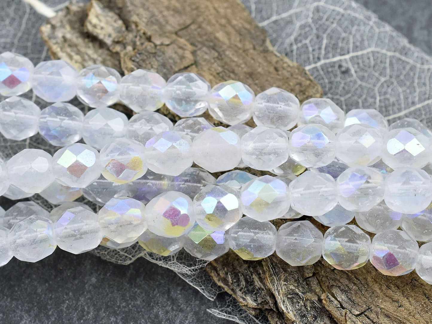 Czech Glass Beads - Round Beads - 8mm Beads - Fire Polish Beads - Crystal Beads - 16pcs (A154)