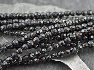 Czech Glass Beads - Picasso Beads - Fire Polished Beads - Round Beads - 6mm Firepolish - 25pcs (2693)