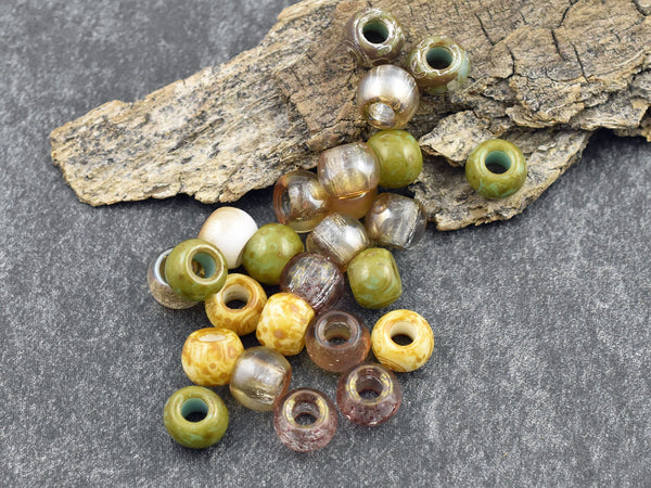 Picasso Beads - Large Seed Beads - 32/0 - Czech Glass Beads - Large Hole Beads - 7x5mm - 25pcs - (A623)