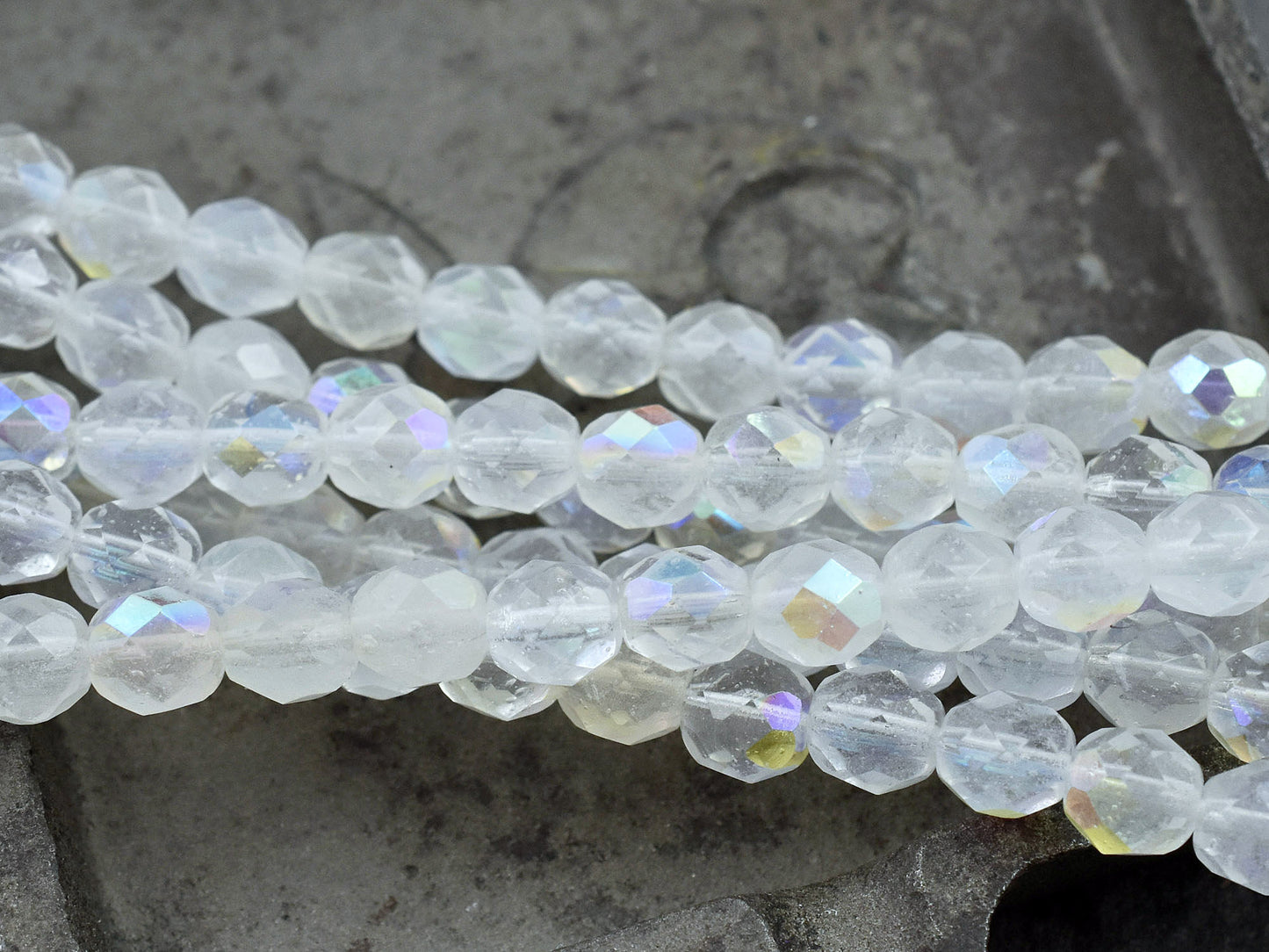 Czech Glass Beads - Round Beads - 8mm Beads - Fire Polish Beads - Crystal Beads - 16pcs (A154)