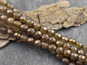 Picasso Beads - Czech Glass Beads - Round Beads - 8mm Beads - Fire Polish Beads - 16pcs (666)
