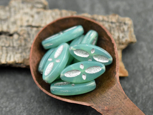 Czech Glass Beads - Marquise Beads - Cross Beads - Spindle Beads - Chunky Beads - 20x8mm - 10pcs (1640)