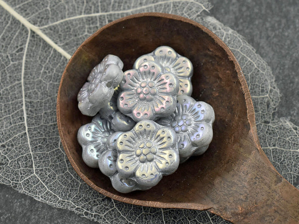 Czech Glass Beads - Flower Beads - Floral Beads - Wildflower Beads - Czech Glass Flowers - 14mm - 12pcs - (5426)