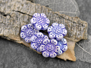 Czech Glass Beads - Flower Beads - Floral Beads - Wildflower Beads - Czech Glass Flowers - 14mm - 12pcs - (5606)