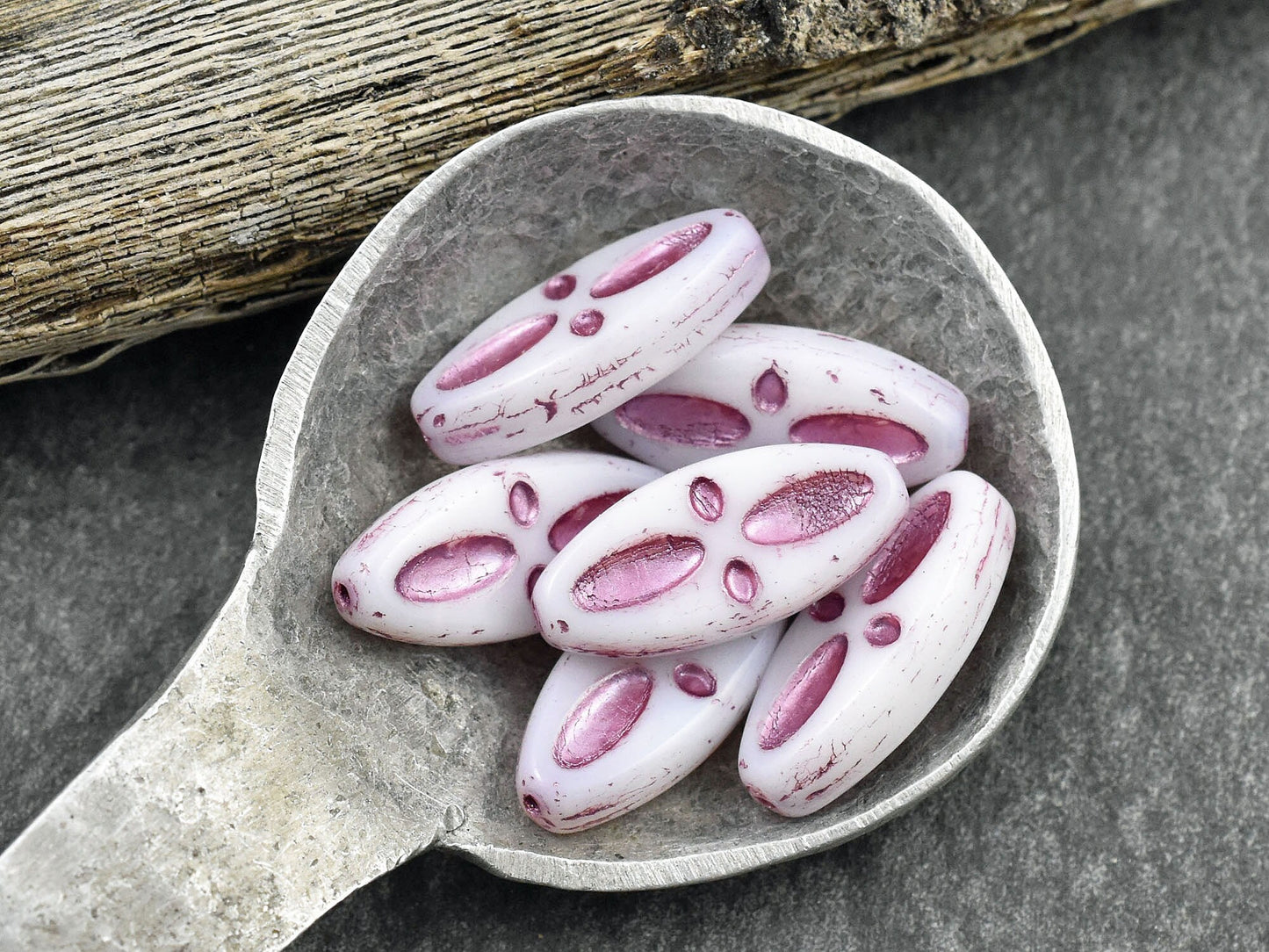 Czech Glass Beads - Marquise Beads - Cross Beads - Spindle Beads - Chunky Beads - 20x8mm - 10pcs (B566)